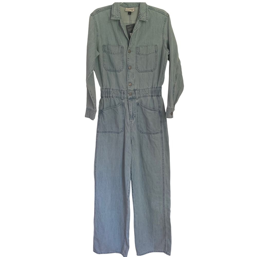 Universal Thread Womens Light Wash Denim Long Sleeve Utility Jumpsuit Size 6 NWT